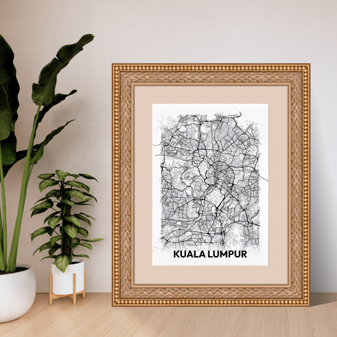 Printable Map of Kuala Lumpur, Digital Download