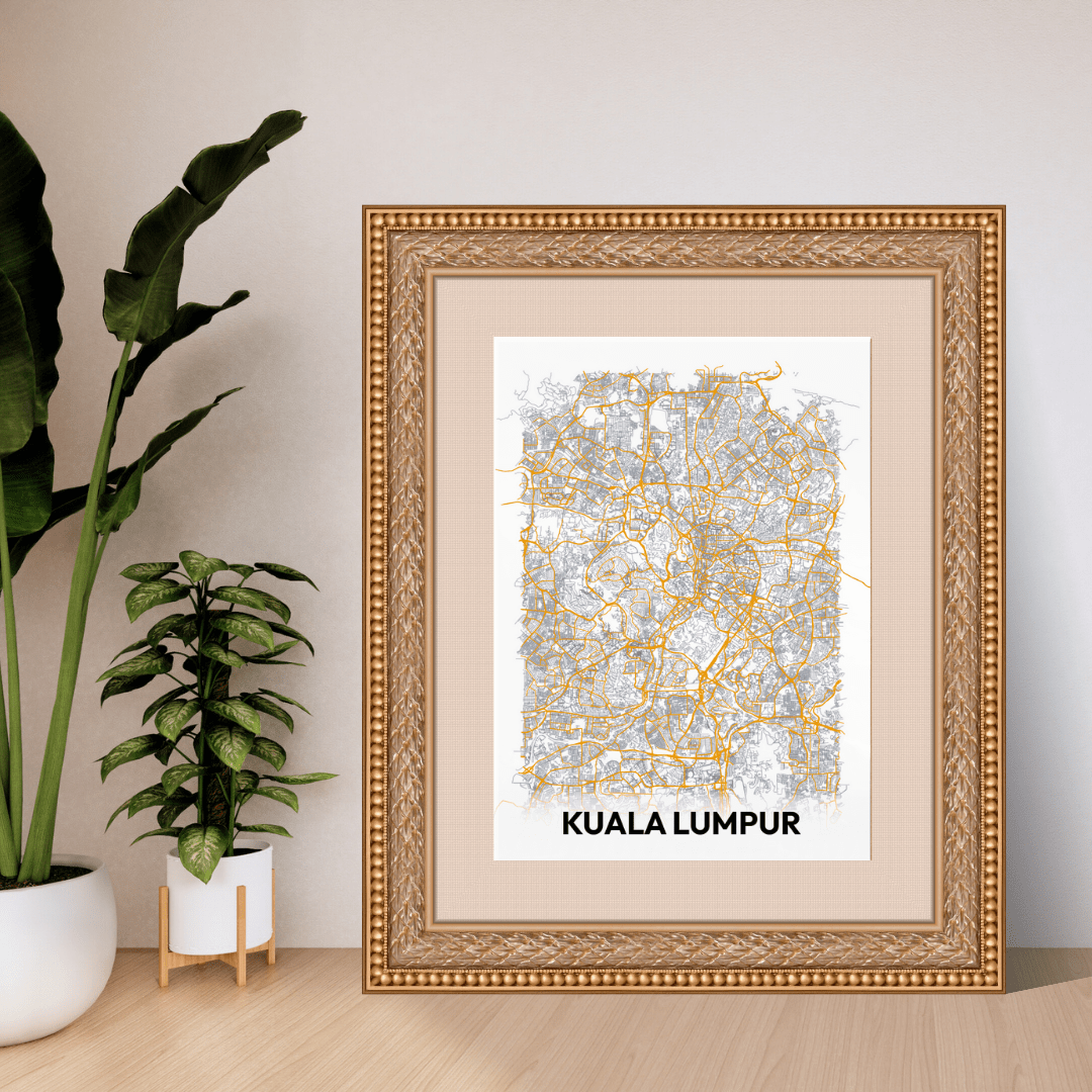 Printable Map of Kuala Lumpur, Digital Download