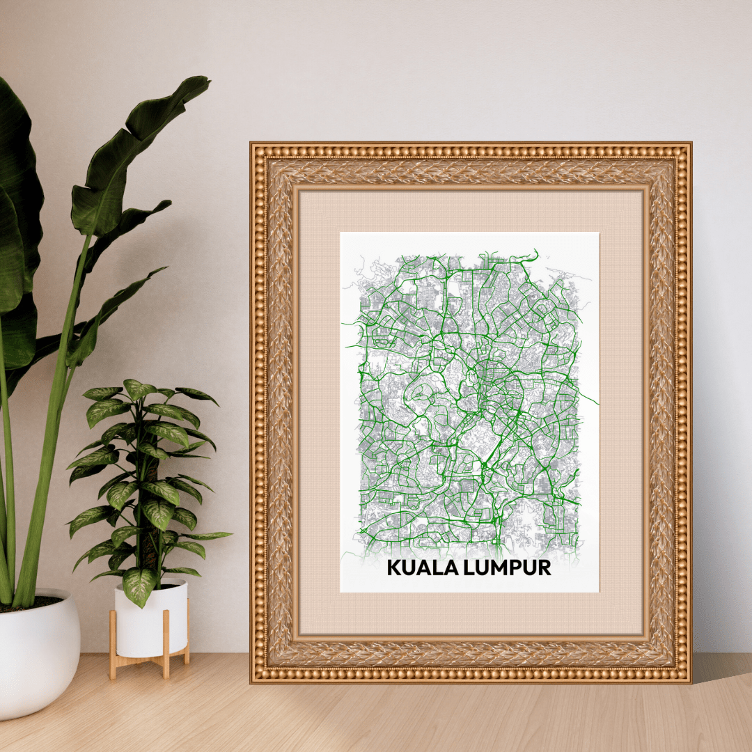 Printable Map of Kuala Lumpur, Digital Download