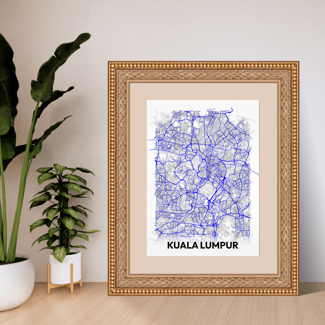 Printable Map of Kuala Lumpur, Digital Download