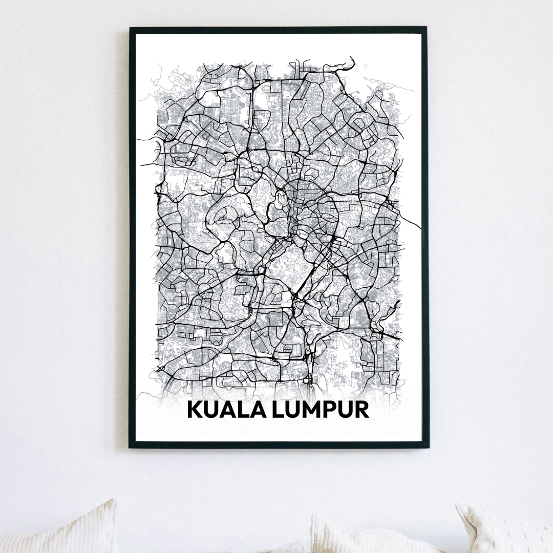 Printable Map of Kuala Lumpur, Digital Download