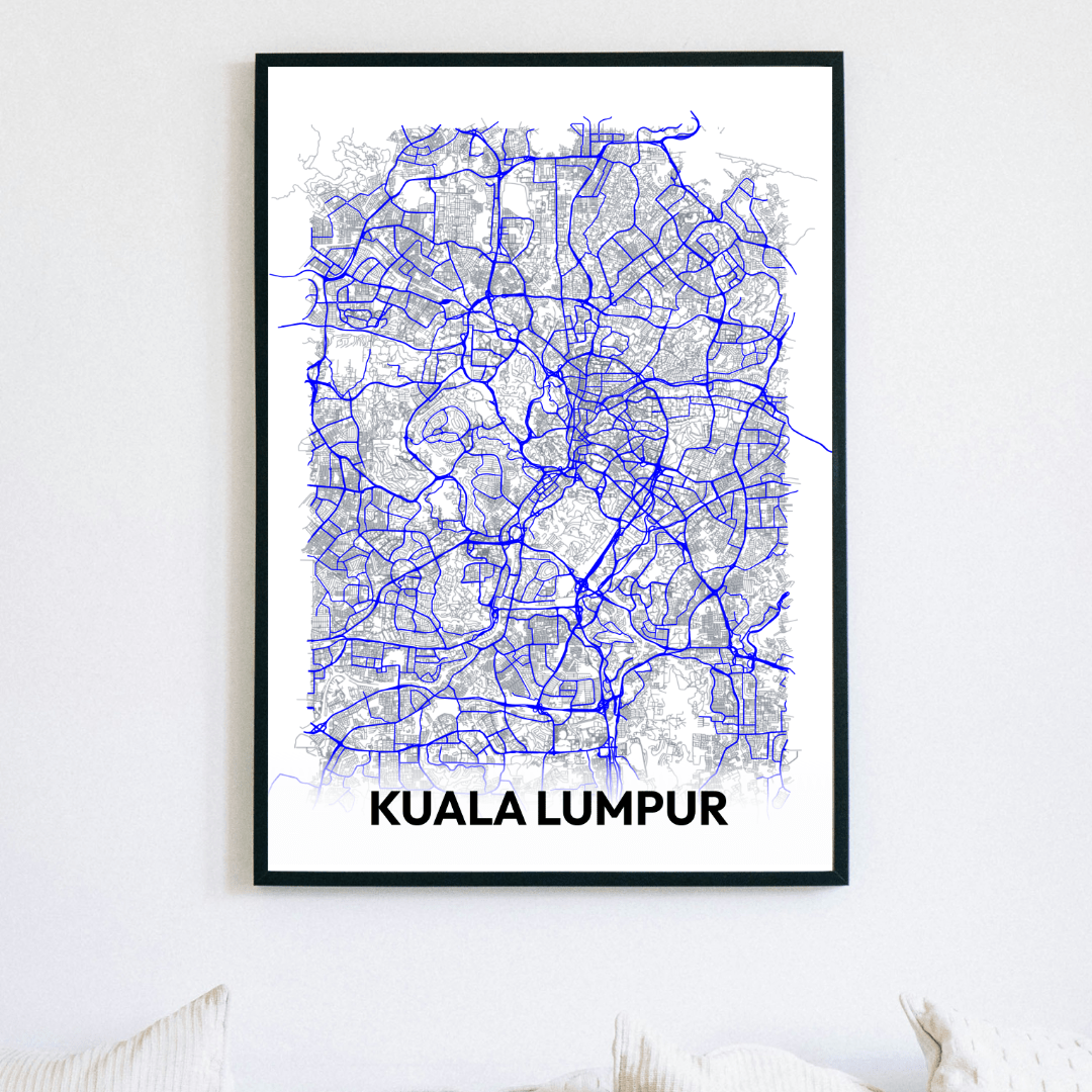 Printable Map of Kuala Lumpur, Digital Download
