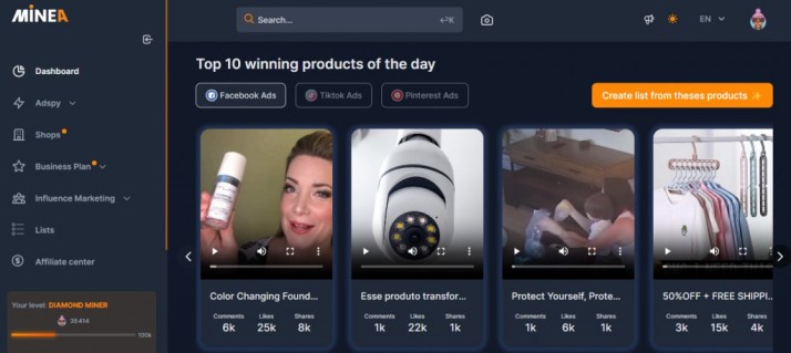 Minea dropshipping