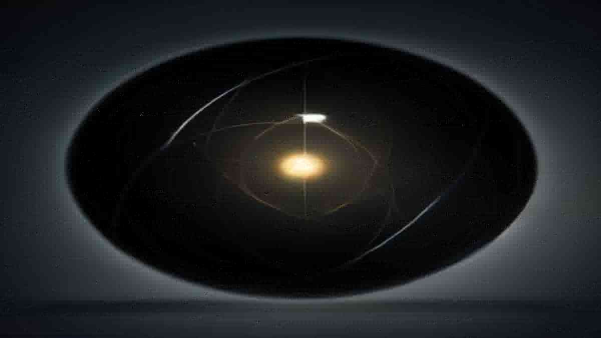 Abstract visualization of dense vector embeddings as glowing matte metal spheres connected by thin lines in a dark void, one sphere fracturing open to reveal structured light inside