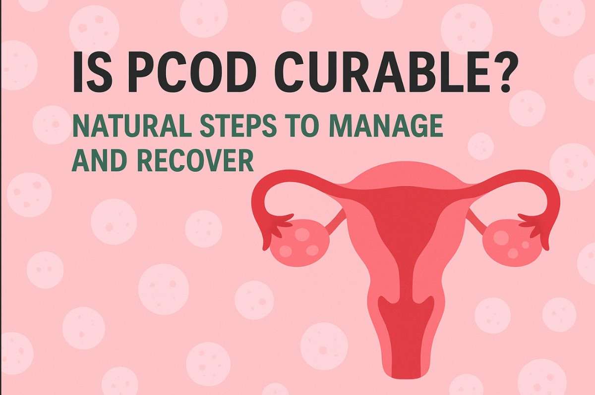 Is PCOD curable – awareness graphic with reproductive system illustration