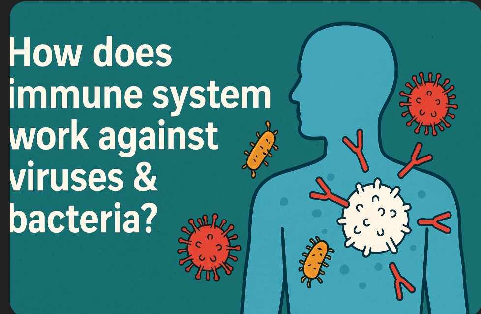 how does immune system work against viruses and bacteria illustration