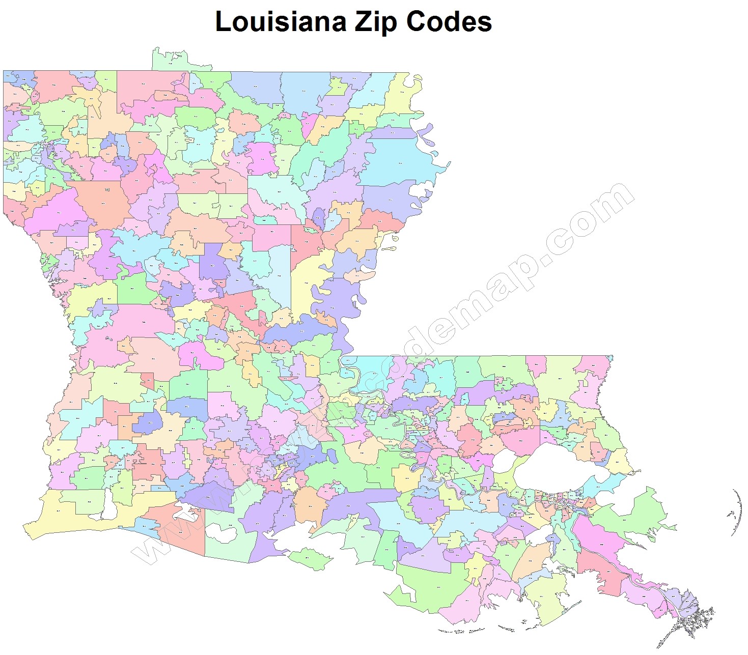 Louisiana Zip Code Maps Free Louisiana Zip Code Maps LA.JPG