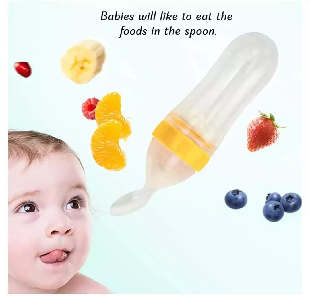 ببرونة بمعلقة للأطفال Baby food feeding bottle