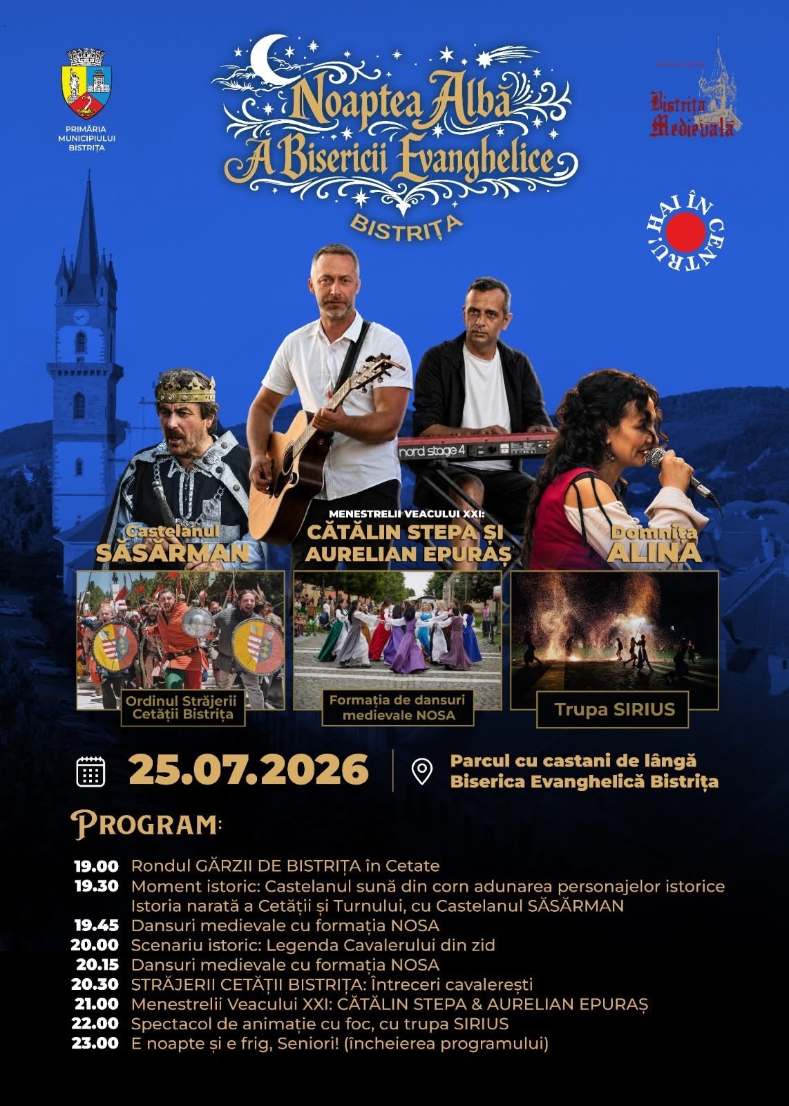 „Noaptea Albă a Bisericii Evanghelice” aduce atmosfera medievală în centrul Bistriței