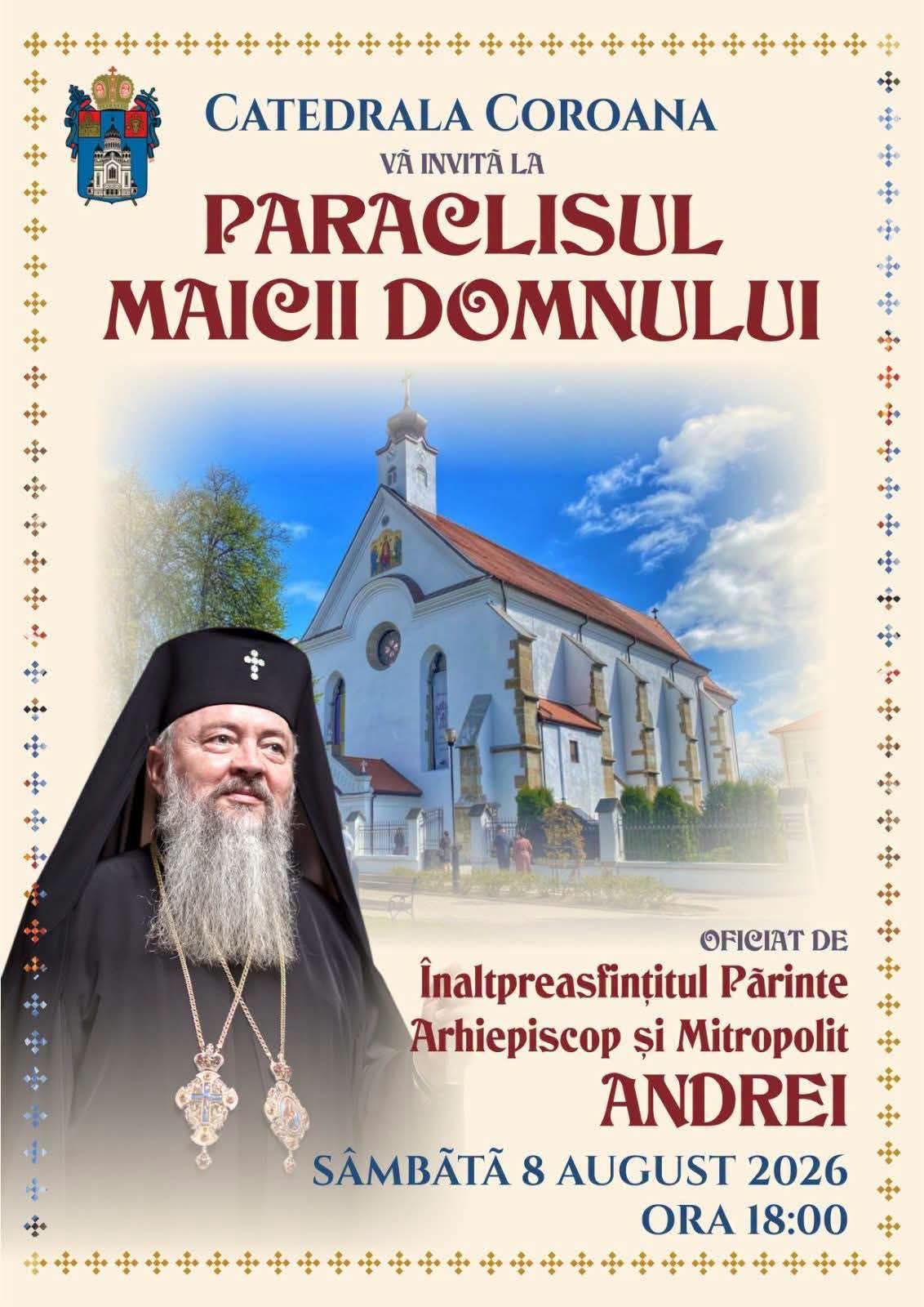 Înaltpreasfințitul Părinte Andrei va sluji sâmbătă la Catedrala „Coroana” din Bistrița