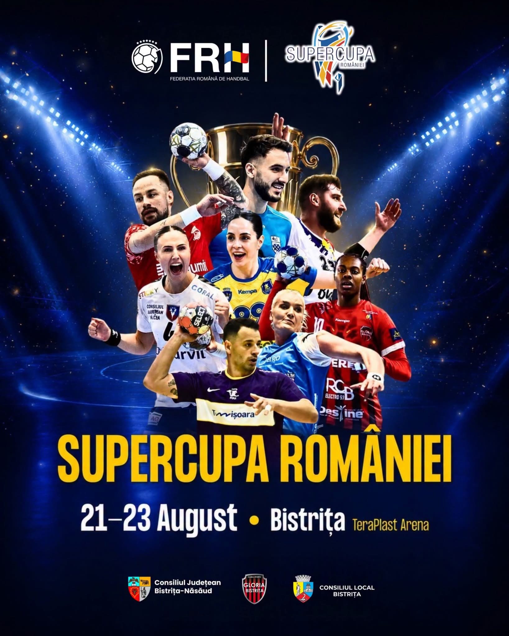 Bistrița devine capitala handbalului românesc! Supercupa României se dispută la TeraPlast Arena