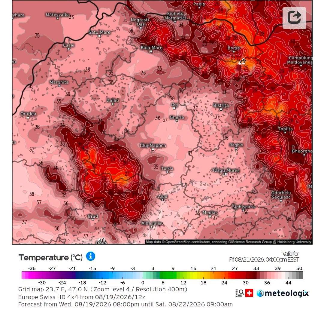 Canicula revine în Bistrița-Năsăud. Temperaturile pot ajunge la 37-38 de grade