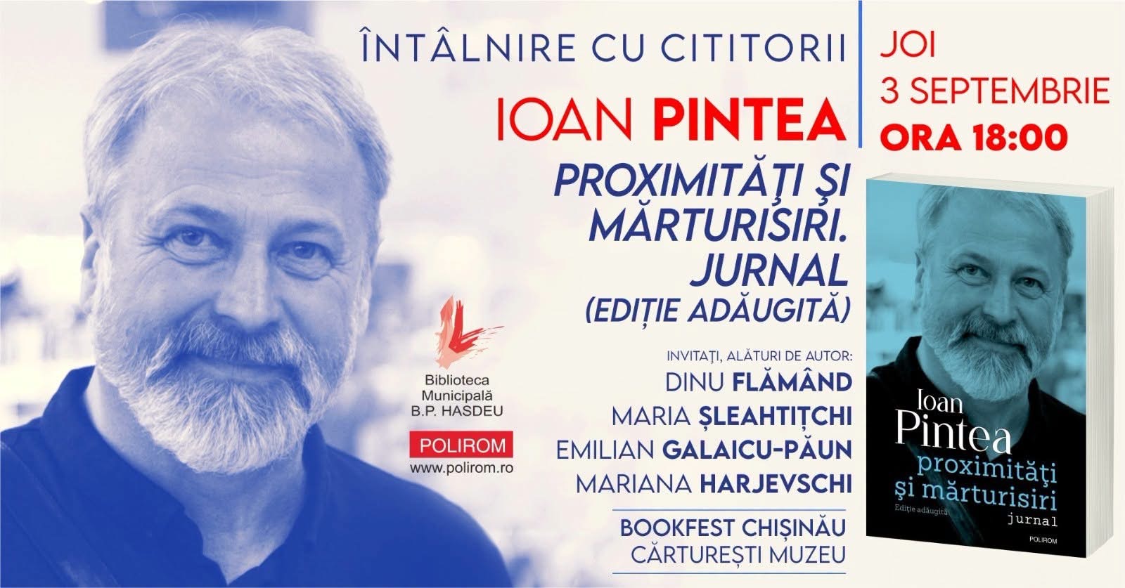 Preotul și directorul Bibliotecii Județene, Ioan Pintea, își lansează jurnalul la Chișinău