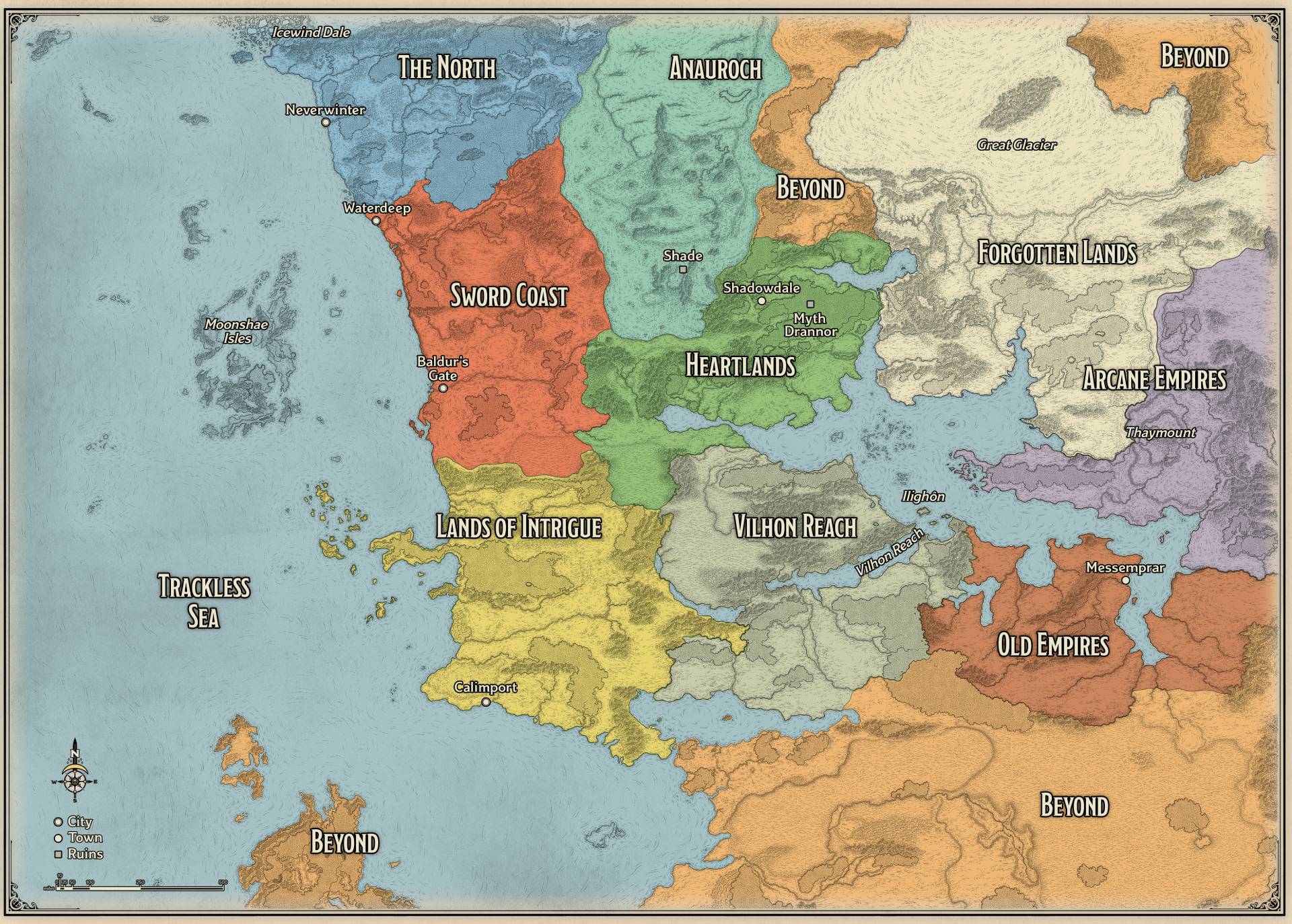 Forgotten Realms Heroes Of Faer N Prime Impressioni N3rdcore Faerun Map 