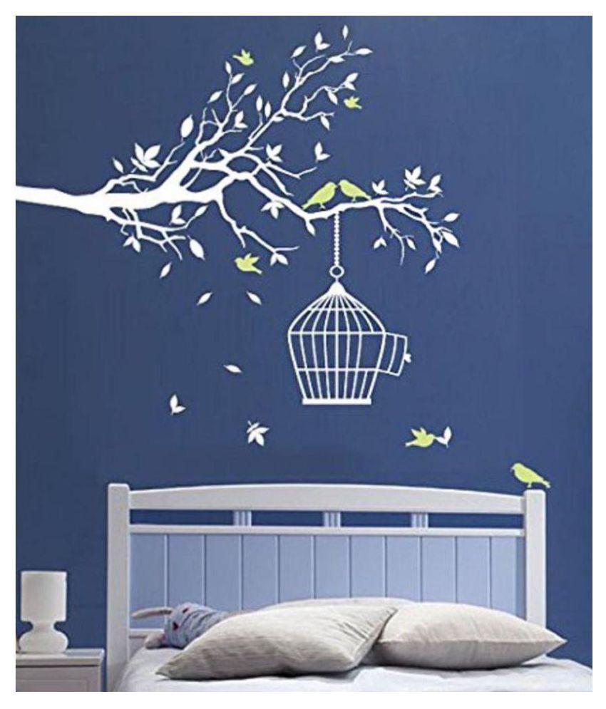 print mantras tree branch birds wall stickers nature sticker 125 x
