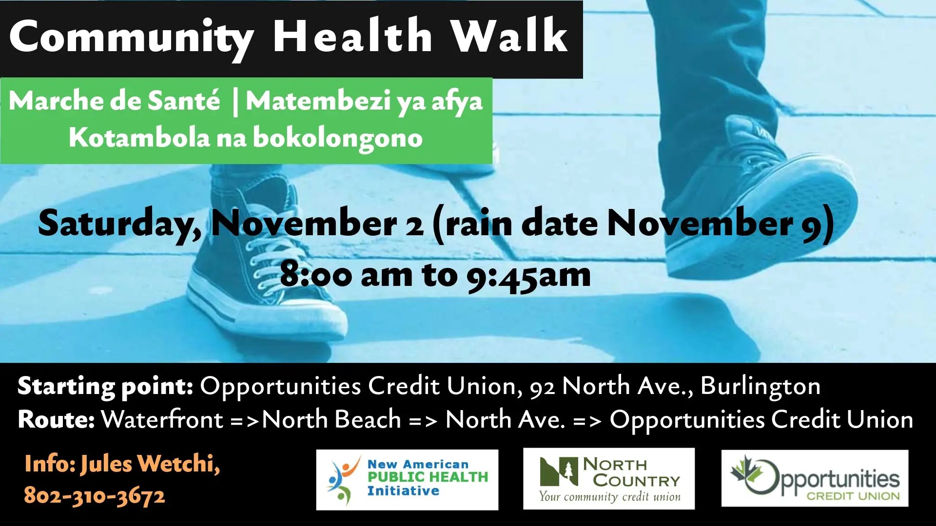 poster for health walk showing feet walking.
