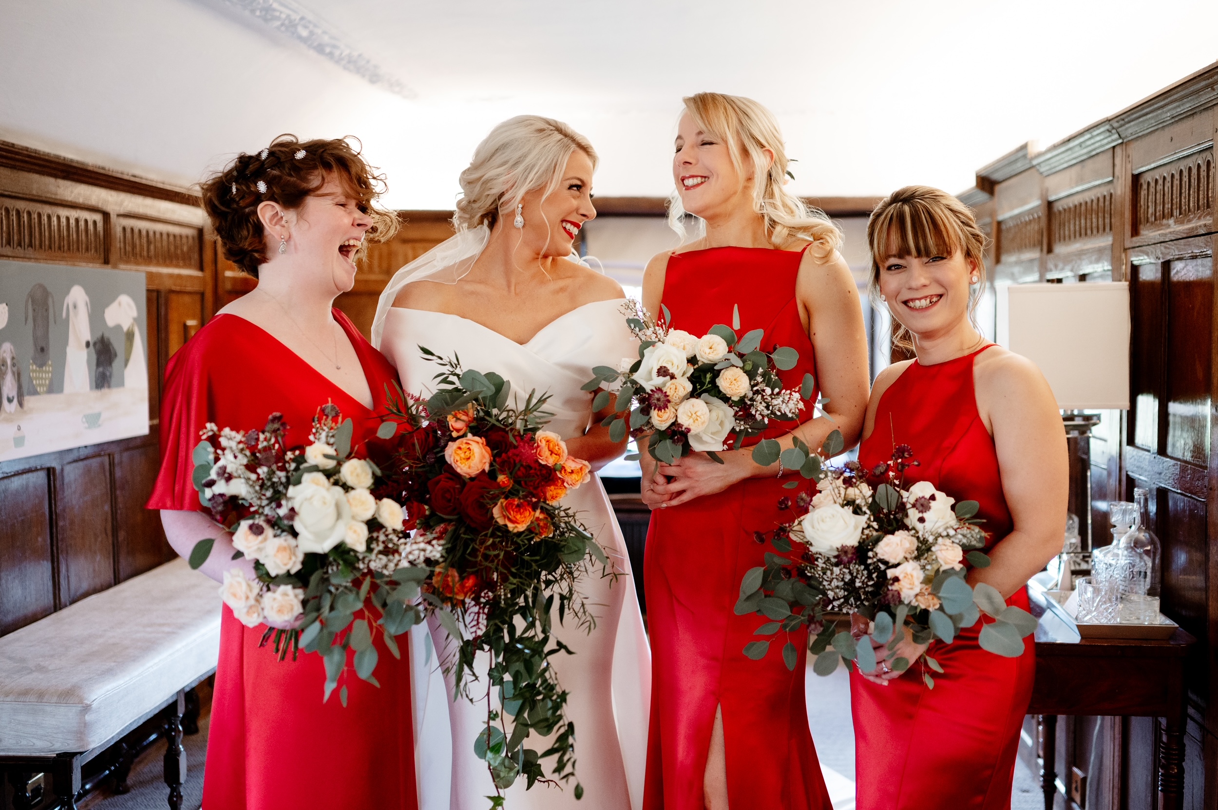 how to choose bridesmaids real in red dresses
