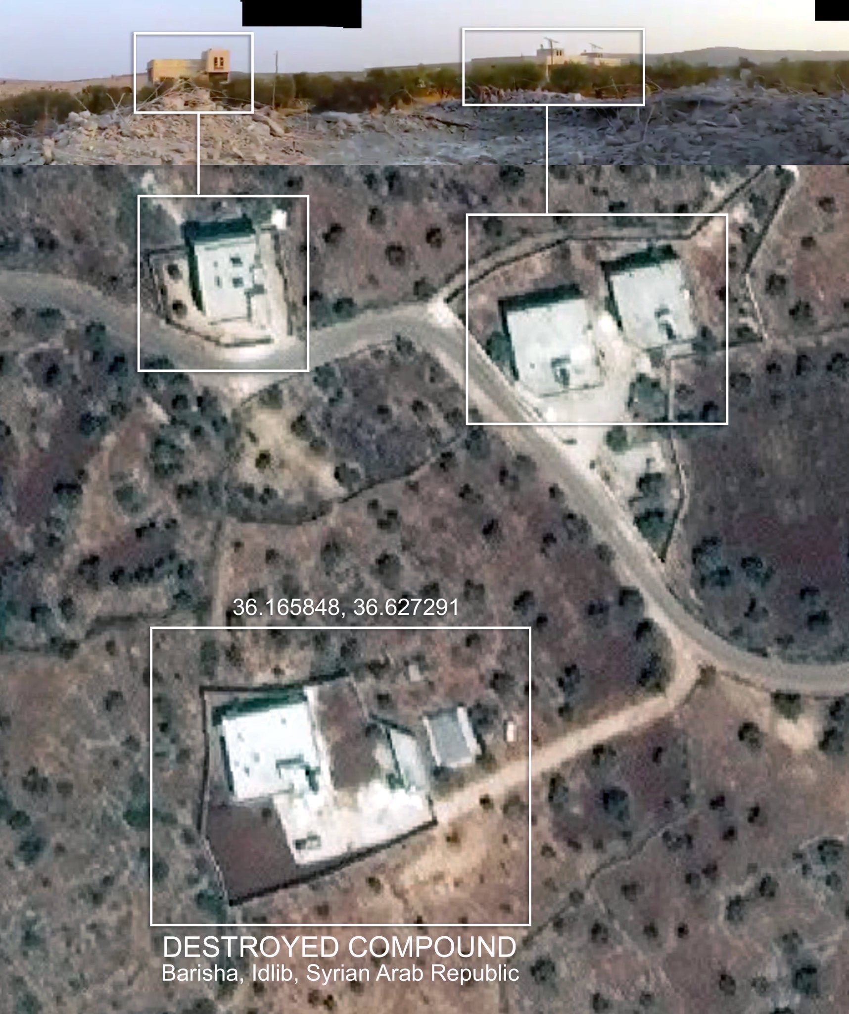 ‏شاهد بالفيديو..تصوير متداول لعملية القصف التي قتل بها ⁧‫أبوبكر البغدادي‬⁩.