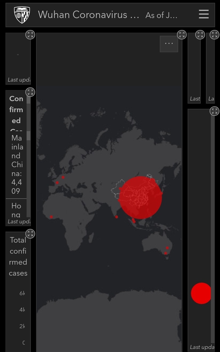 موقع يتيح تتبع إنتشار فيروس كورونا