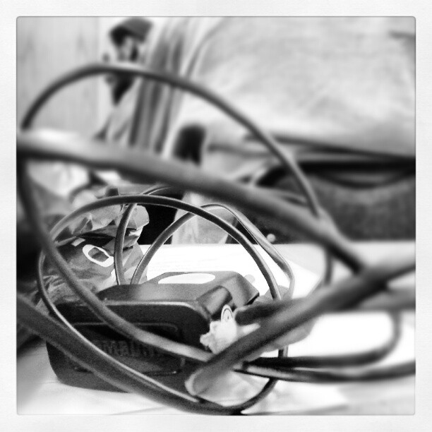 cables in grayscale