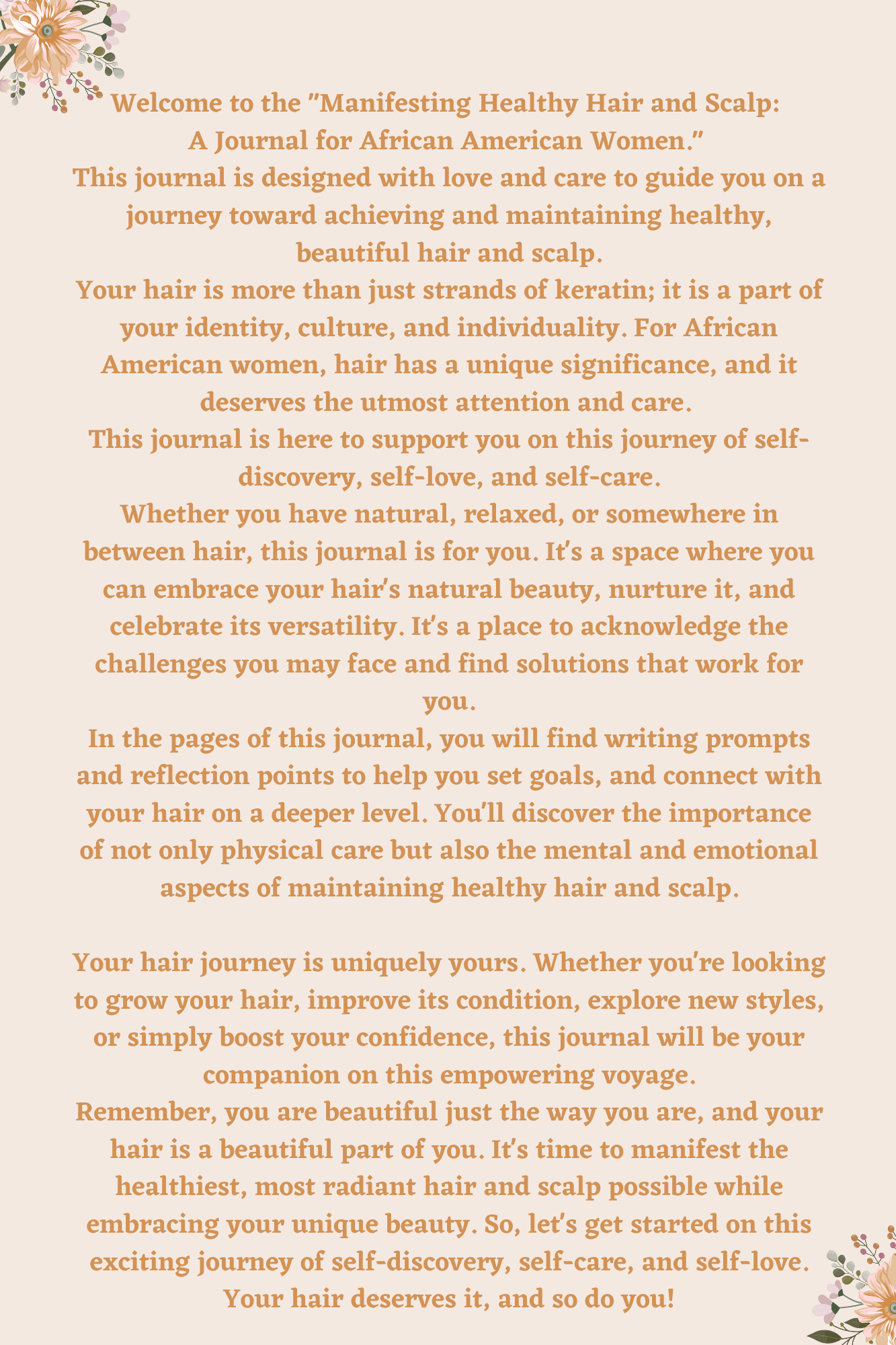 Manifesting Healthy Hair Journal