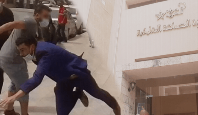 شاهدوا.. عنف وتبادل للضرب وأمين عام يسحب تزكية مرشح في آخر ساعة من انتخابات رئاسة غرفة الصناعة التقليدية بوجدة