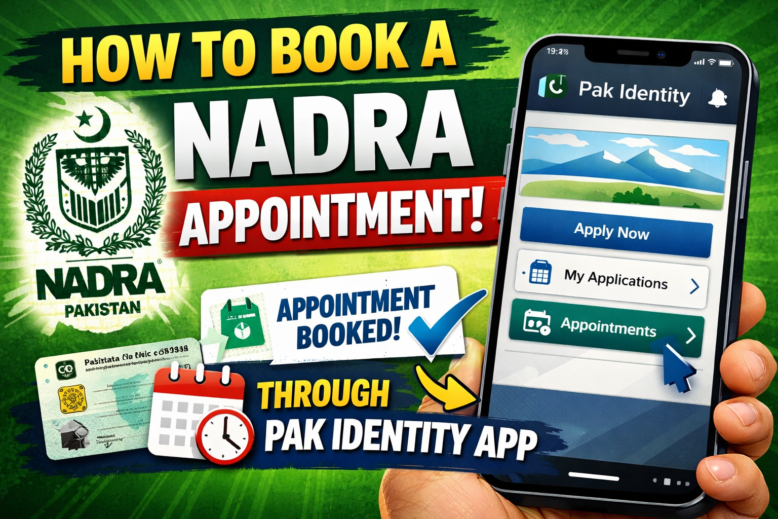 How to book a nadra appointment through pak identity app