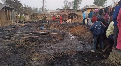 रौतहटमा पाँच घर दलित बस्तीमा आगलागी