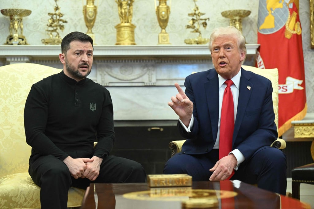 US President Donald Trump and Ukraine’s President Volodymyr Zelensky meet in the Oval Office of the White House on February 28. Photo: AFP