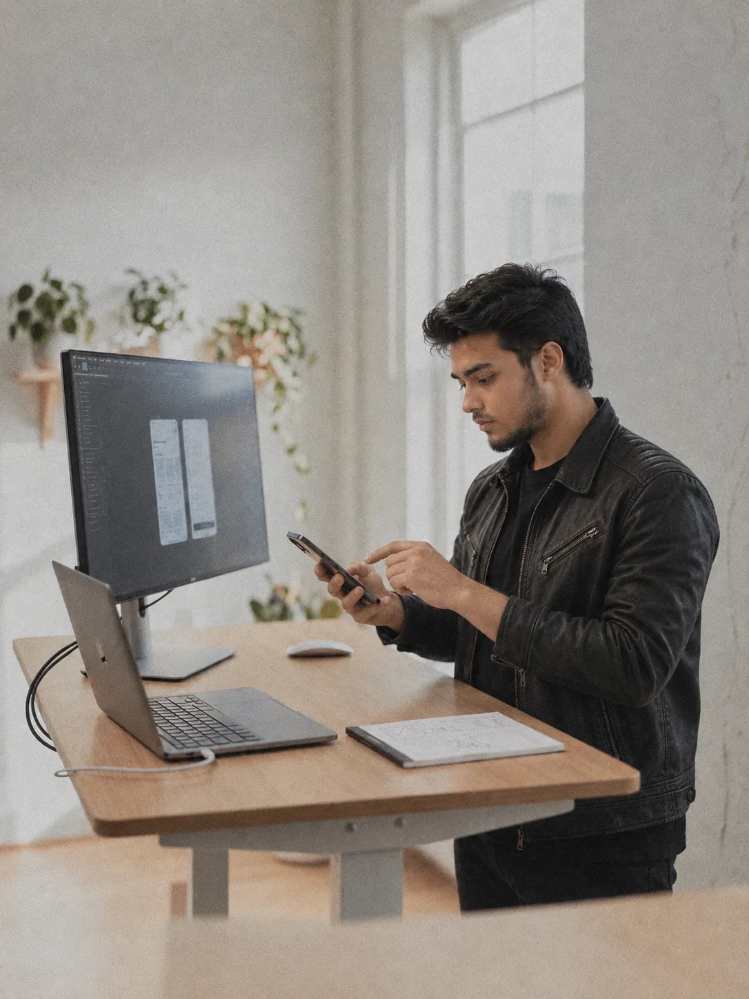 Nahid Mahamud working at his desk
