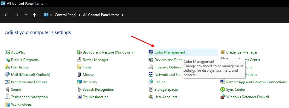 Open Color Management on Windows 11