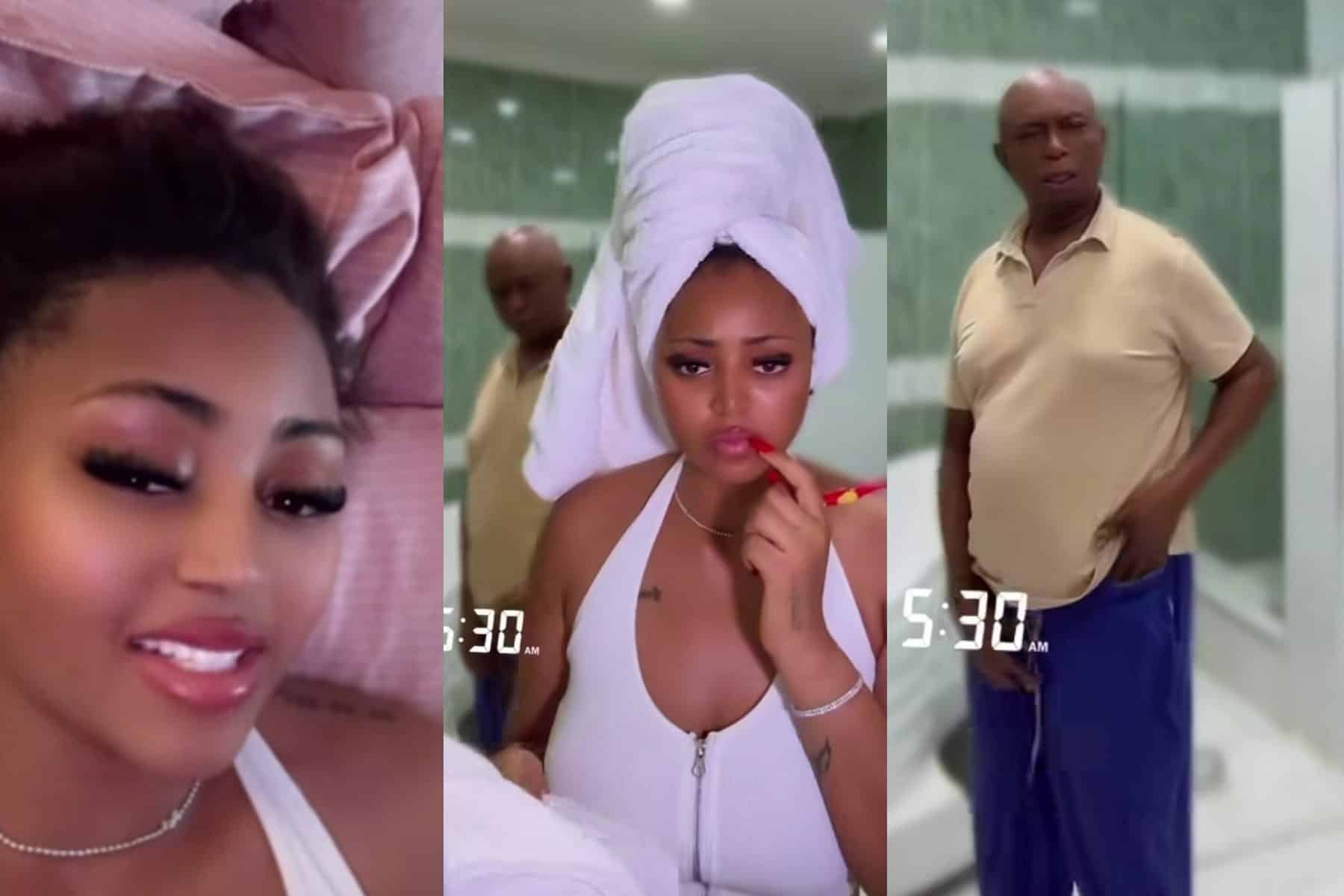 Una no go stop my alert Regina Daniels react to backlash over video of husband peeing Kemi Filani bl