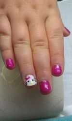 nail nails kitty hello easy pretty naildesigncode simple sweet cutest idea bow tiny rainbow january