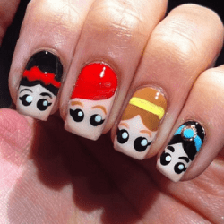 cartoon nail nails designs adorable disney princesas cutesy looks princess