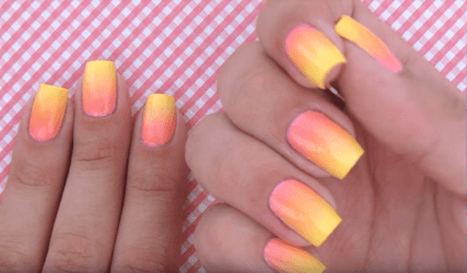 ombre nails yellow nail peach diy steps colors done