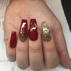 nails glitter prom gold coffin nail designs acrylic christmas winter instagram gel cute xmas burgundy pretty makeup long rojas imagenes