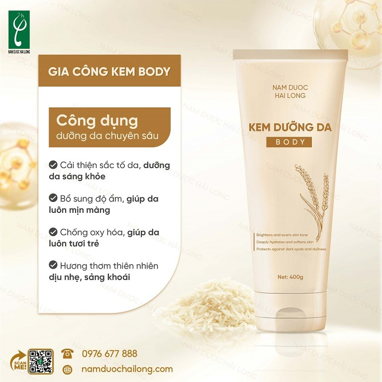 Các loại kem dưỡng phổ biến có thể gia công độc quyền