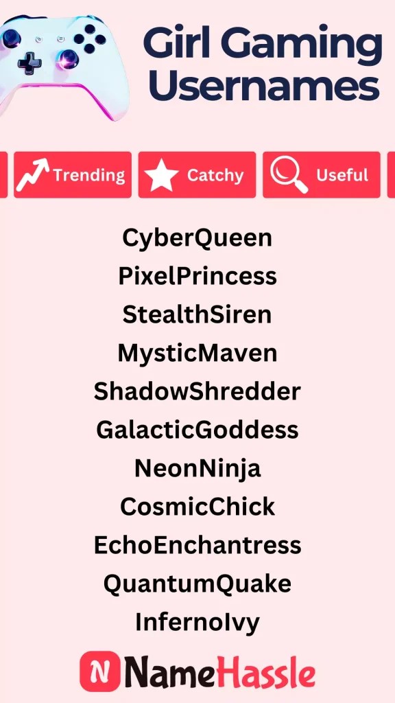 1160 Cool Gaming Username Ideas Generator In 2026 Cool Usernames For Gamer Girl