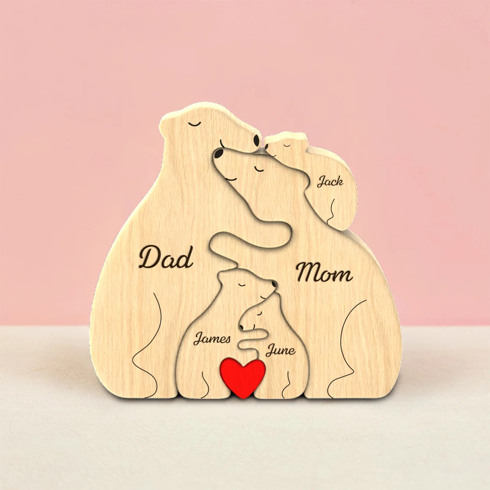 Personalized Wooden Bear Puzzle Nameingift