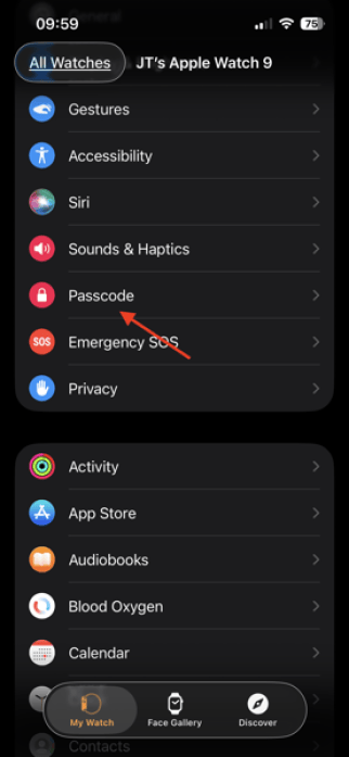 Watch App Passcode.