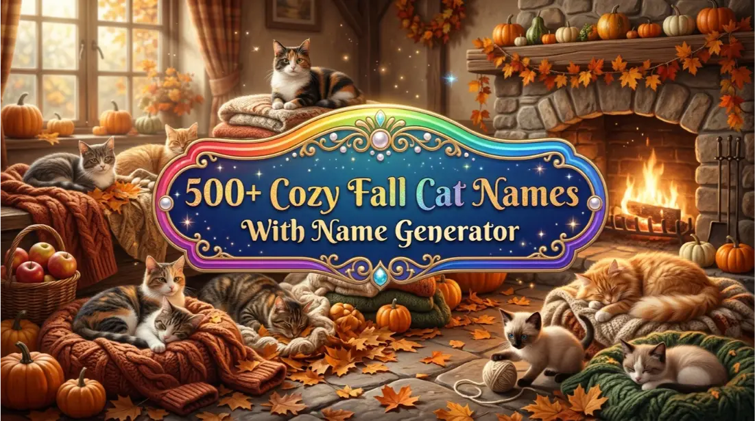 Cozy Fall Cat Names feature Image