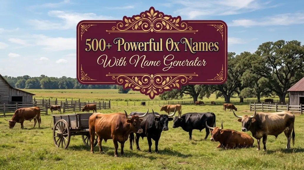 Powerful Ox Names Feature Image with Name Generator