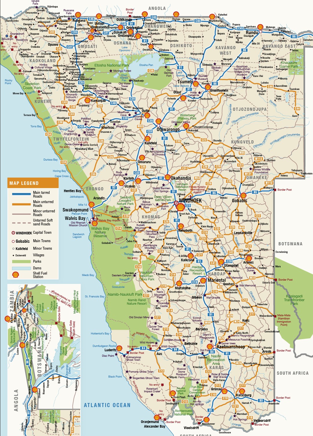 Namibia Map Namibia Maps Facts World Atlas Namibia Map New Size Shell 