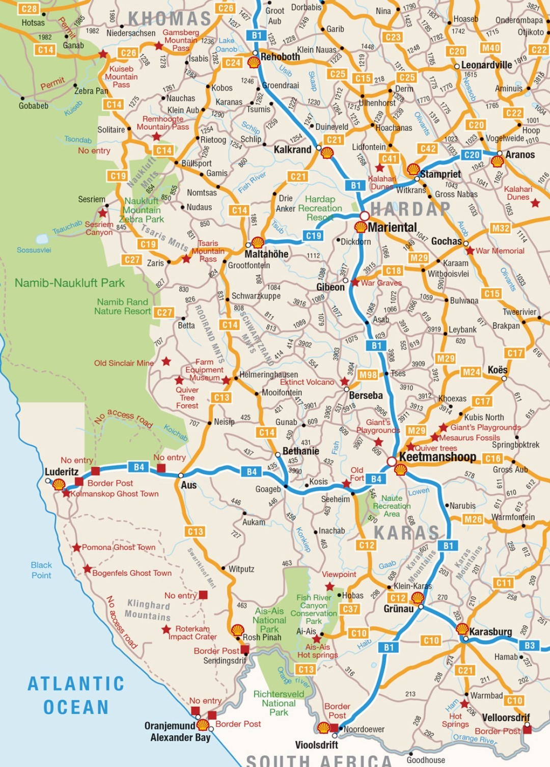 Maps Of Namibia Namibia App All For One Southern Region New Size Shell 