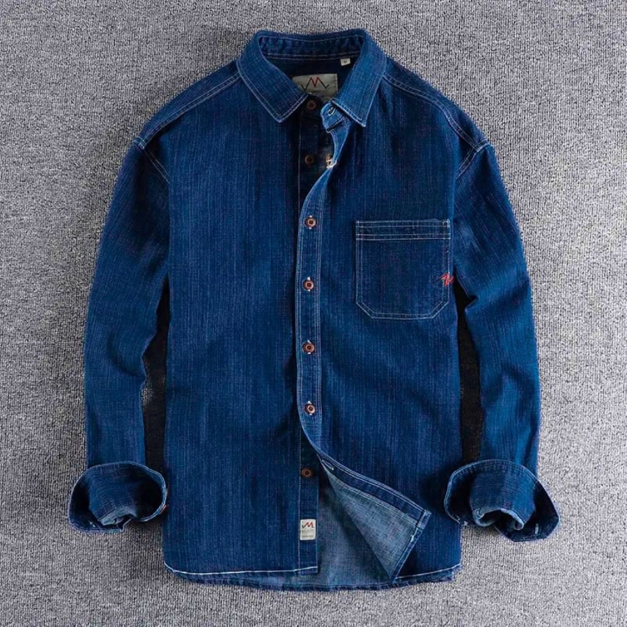 Stylish men's light blue casual denim shirt – Namlatun brand