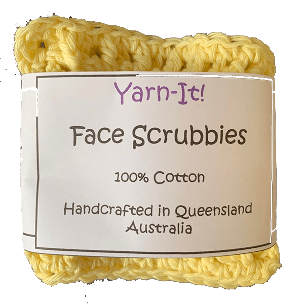 Crochet Face Scrubbies 2 Pack Lemon Nancy Stroop
