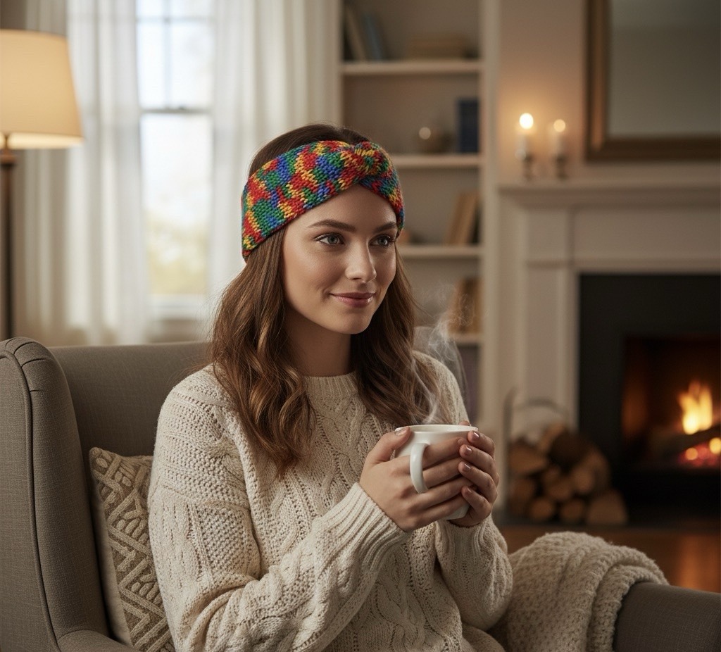 Knitted Twist Ear Warmer/Headband - Adult
