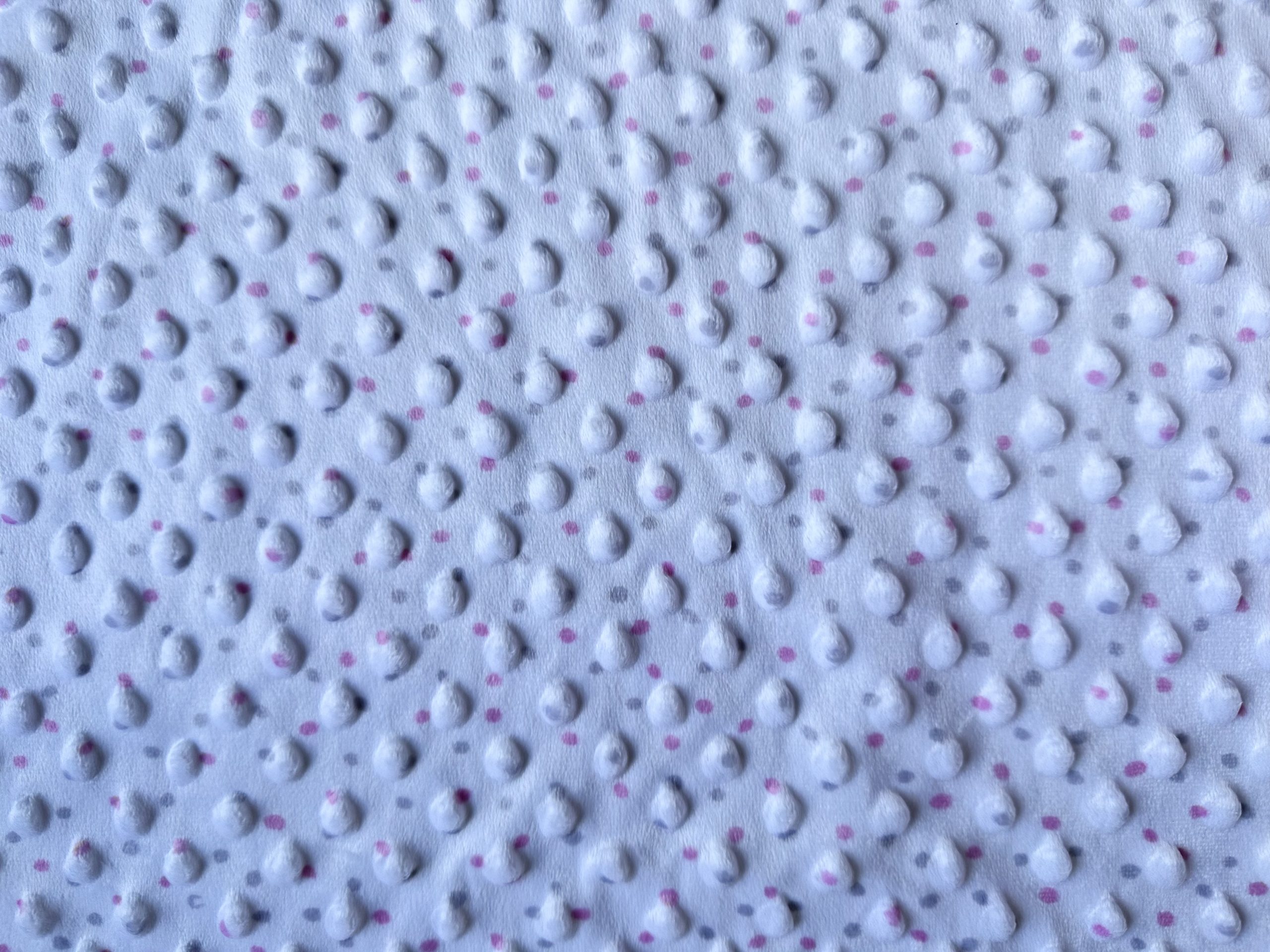Fabric - Minky Dot Polar Fleece - 100% Polyester - 148cm wide - Pink & Grey Dots  - 2.9m