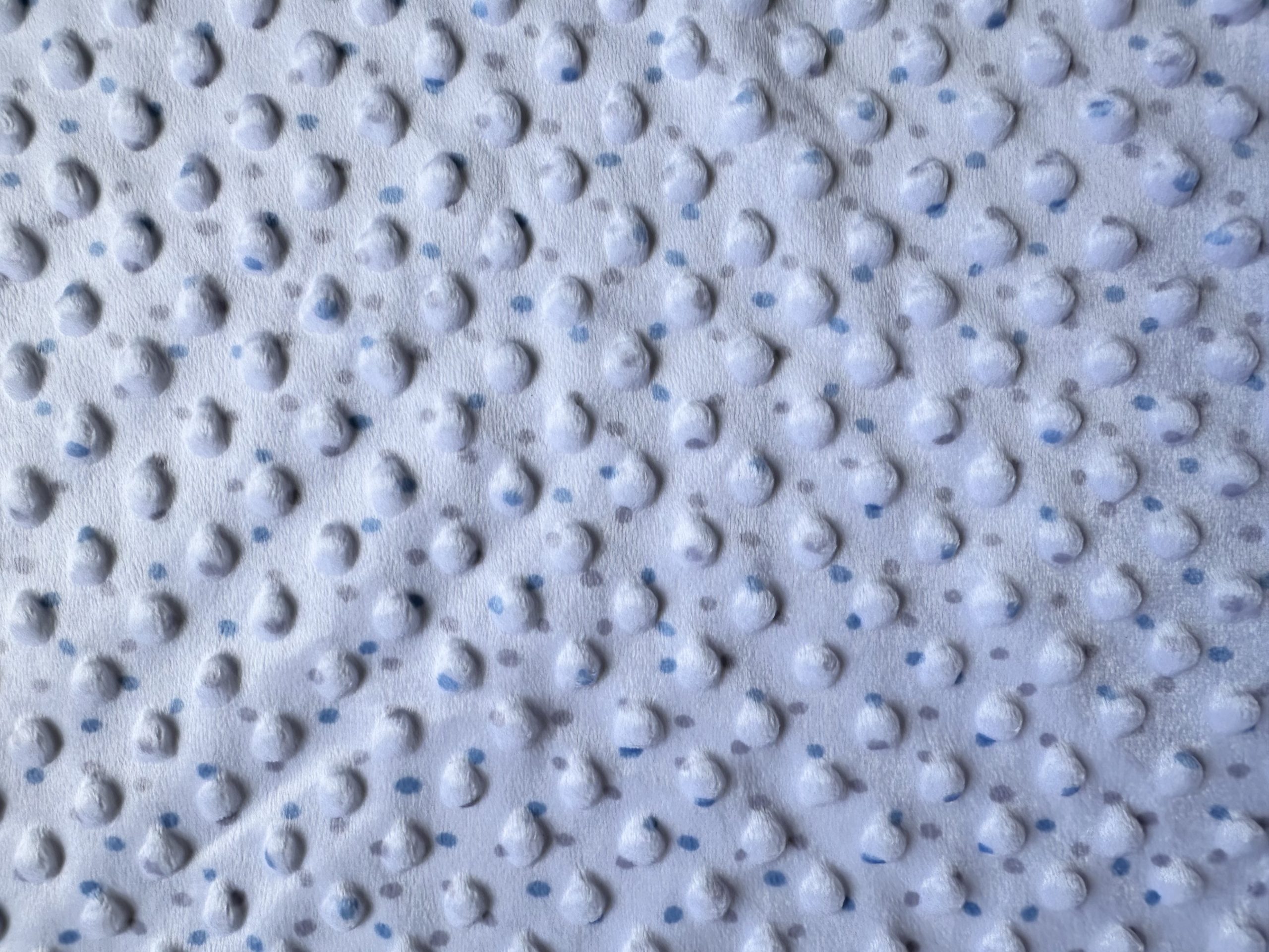 Fabric - Minky Dot Polar Fleece - 100% Polyester - 148cm wide - Blue & Grey Dots  - .95m
