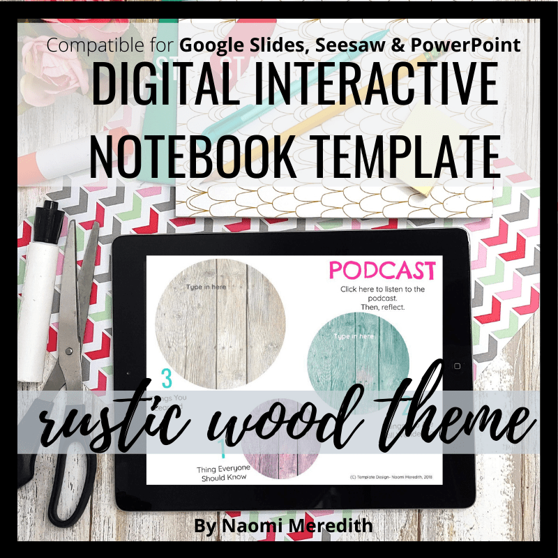 Digital Interactive Notebook Template Rustic Wood Naomi Meredith